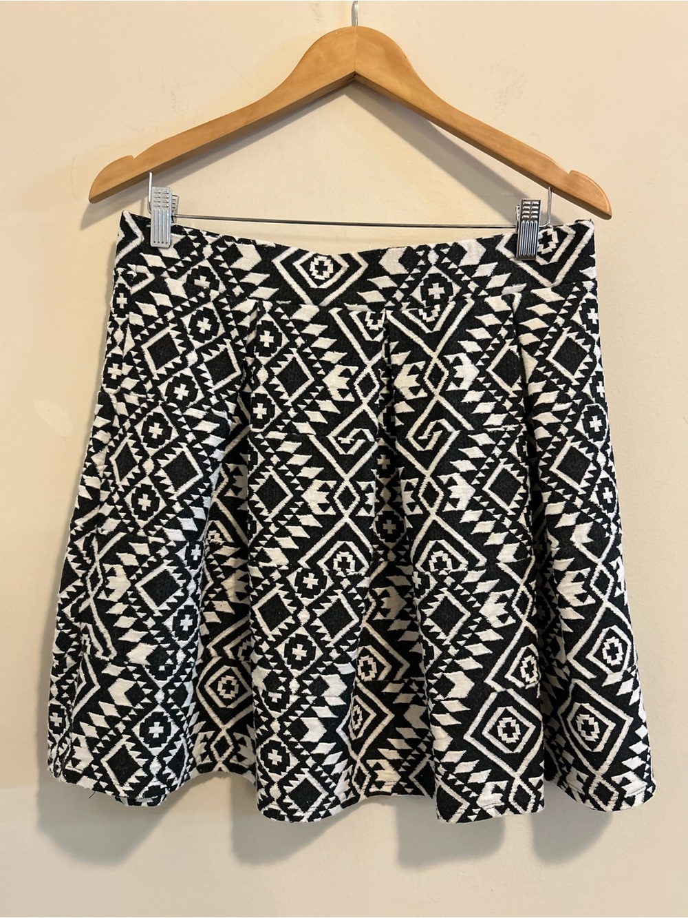 Xhilaration Black and White Aztec Circle Skirt